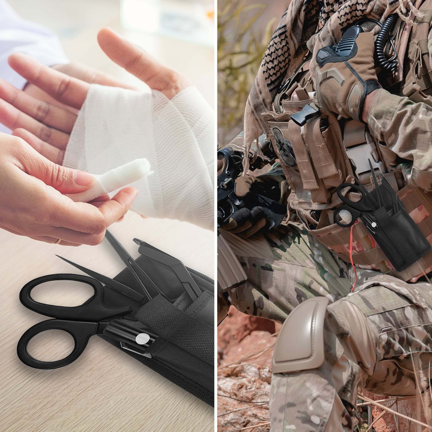 Tactical Scissors Kit Black Rapid Medical Response Tool Set - EMS XTRM - EMS XTRM