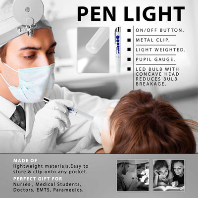 Reusable Penlights with Pupil Gauge - lightweight 6-Pack | EMS XTRM - EMS XTRM