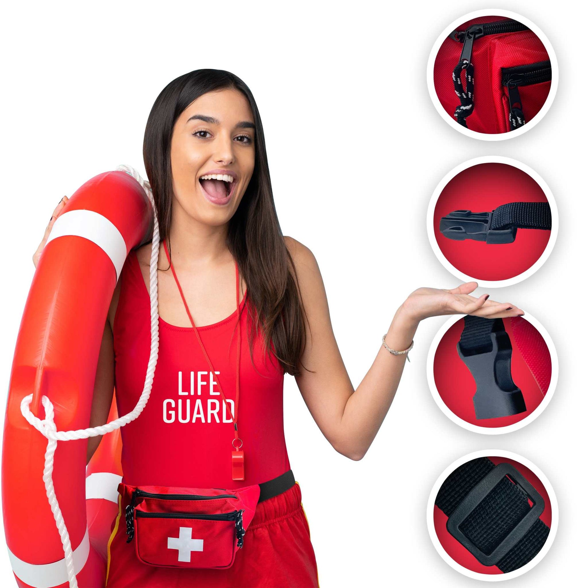 Lifeguard Fanny Pack Red with Whistle - Baywatch Style | EMS XTRM -  EMS XTRM