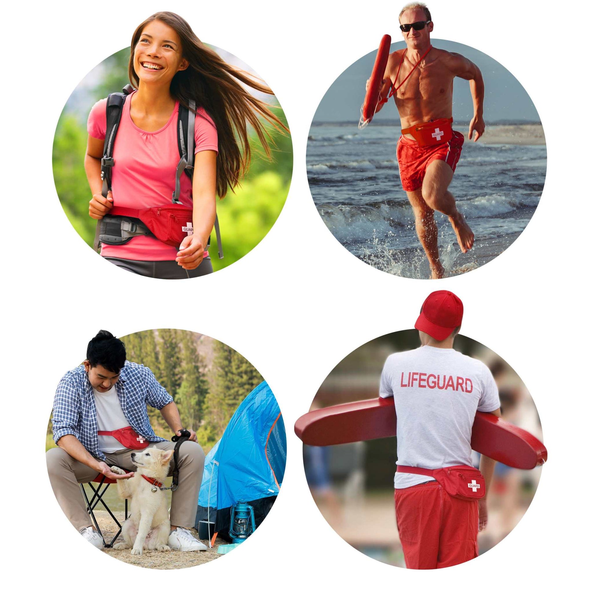 Lifeguard Fanny Pack Red with Whistle - Baywatch Style | EMS XTRM